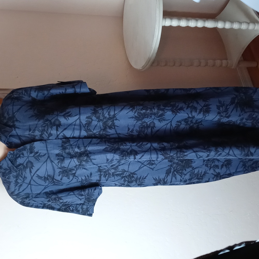 Dana Buchman Blue Floral Midi Dress